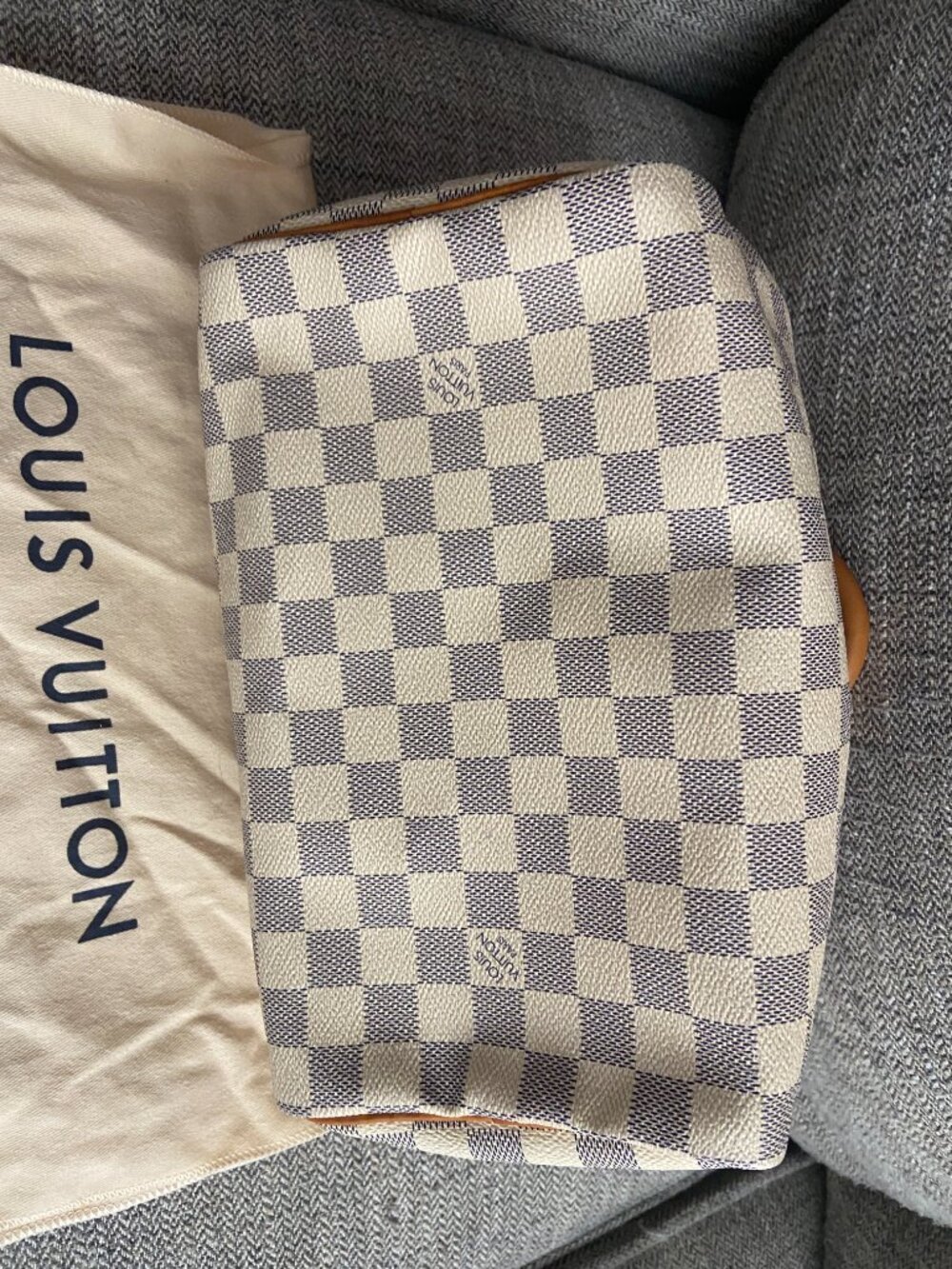 Louis Vuitton Damier Azur Canvas Speedy 25 Bag Discontinued - Picture 7 of 11